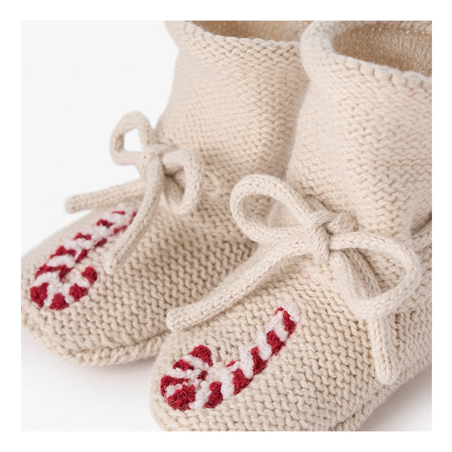 Candycane Garter Knit Baby Booties-SHOES-Elegant Baby-Joannas Cuties