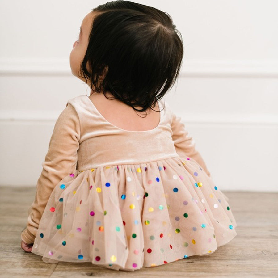 Carly Romper in Confetti Cream - Baby Bubble-DRESSES & SKIRTS-Ollie Jay-Joannas Cuties