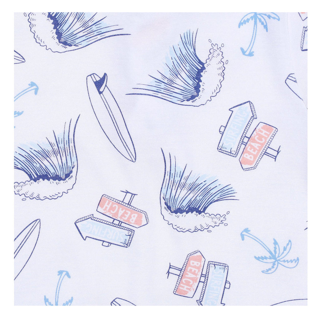 Catch Some Waves Blue Printed Swaddle Blanket-SWADDLES & BLANKETS-Magnolia Baby-Joannas Cuties