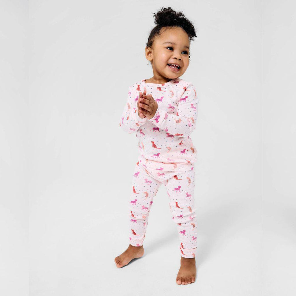 Cheetah Bonita Organic Cotton Magnetic No Drama Pajama Long Sleeve Set