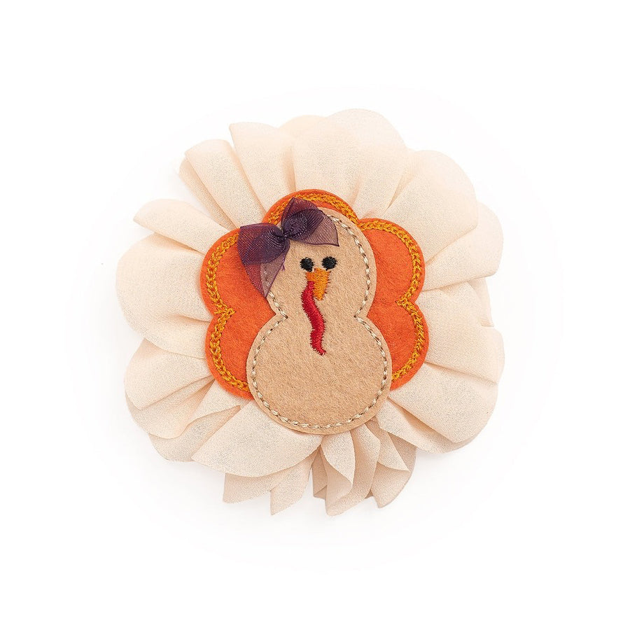 Chiffon Turkey Thanksgiving Clip-HAIR CLIPS-Sweet Wink-Joannas Cuties