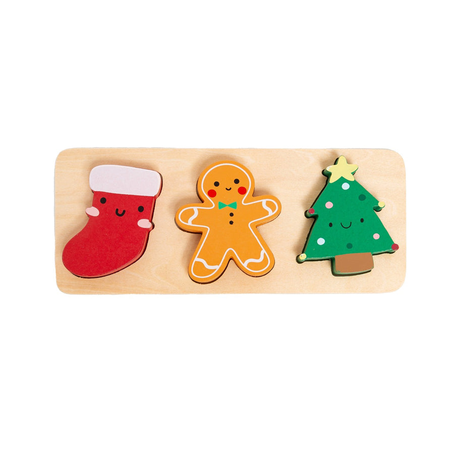 Christmas 3 Piece Wooden Holiday Puzzle-TOYS-Pearhead-Joannas Cuties