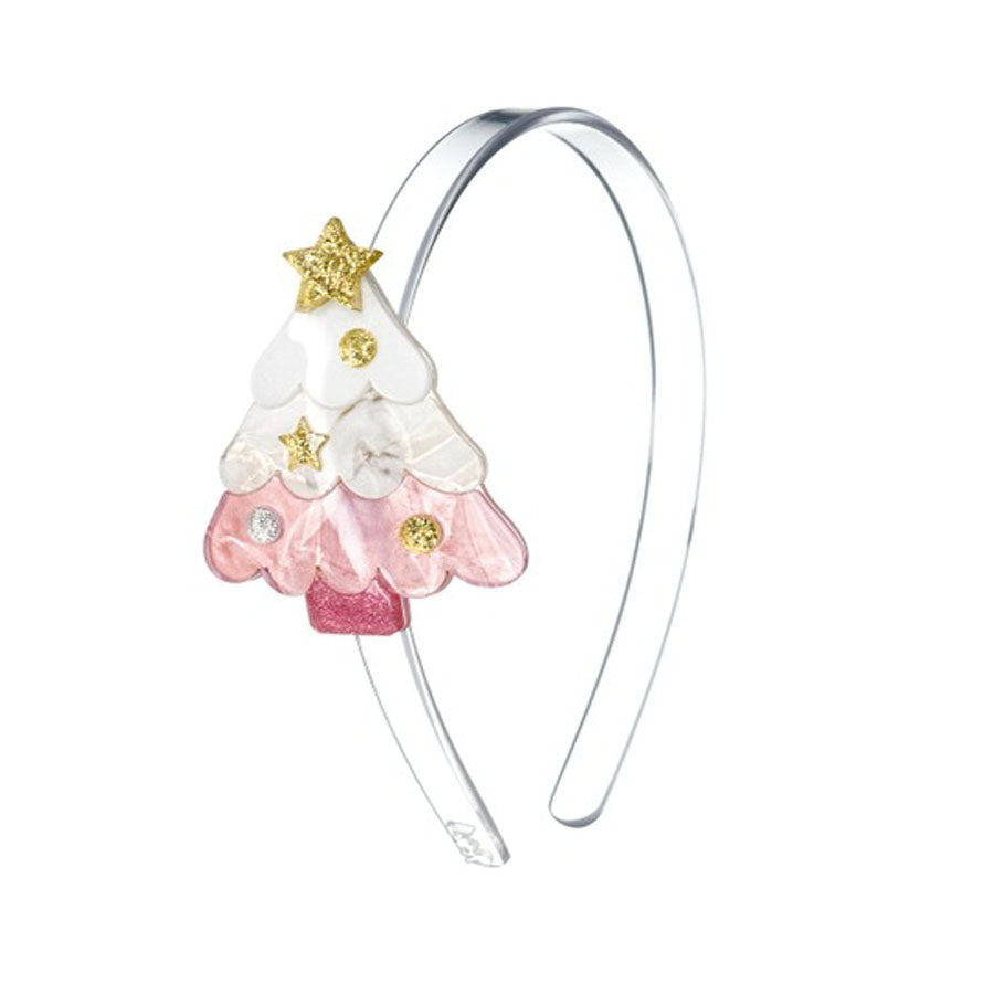 Christmas Tree Pink Pearlized Headband-HEADBANDS-Lilies & Roses-Joannas Cuties