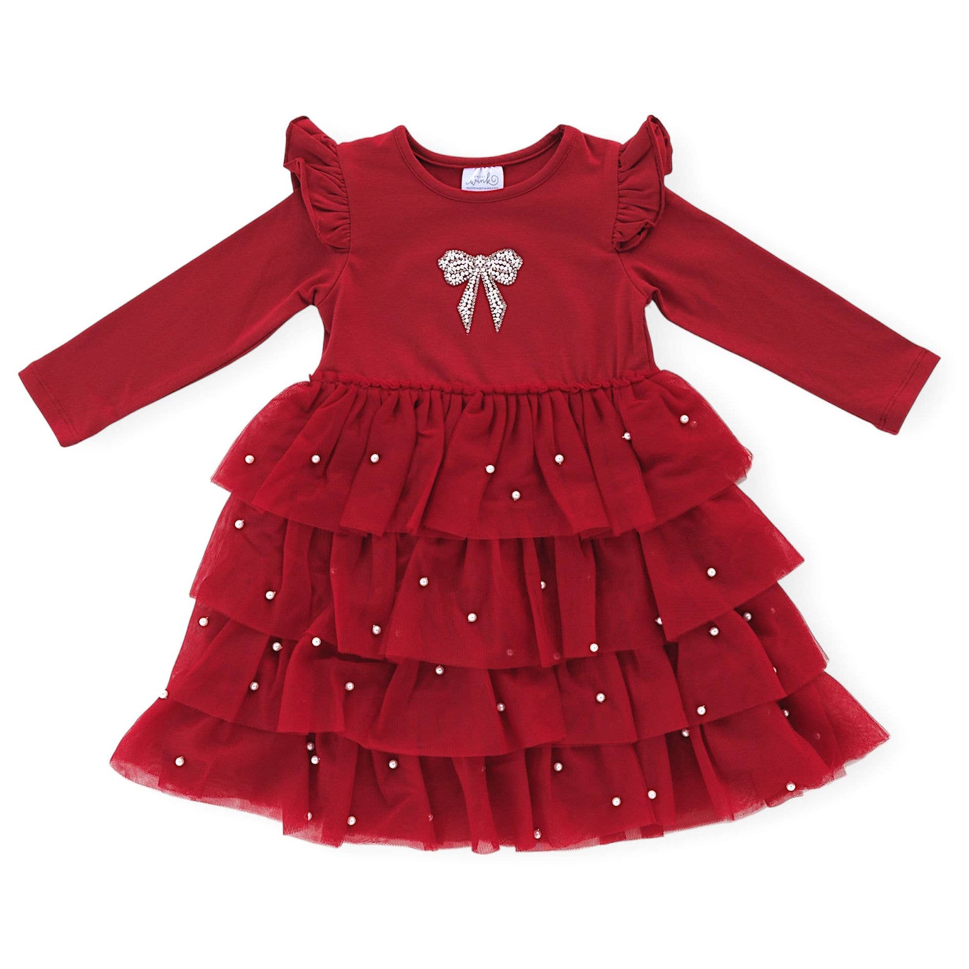 Christmas Pearl Long Sleeve Tutu Dress 2T Christmas Pearl Long Sleeve Tutu Dress 2T