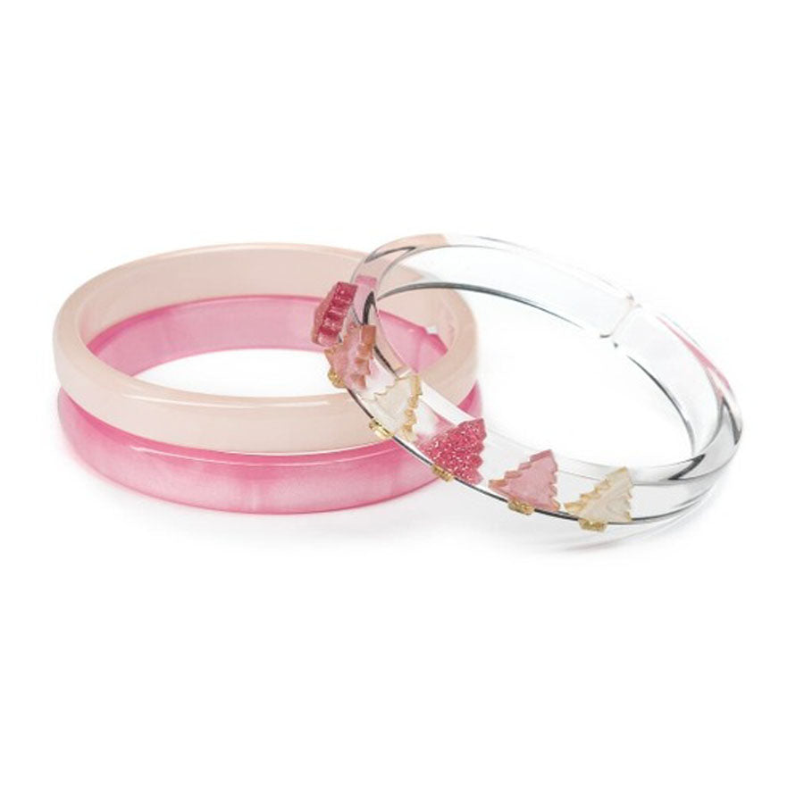 Christmas Tree Pink Pearlized Bangles-JEWELRY-Lilies & Roses-Joannas Cuties