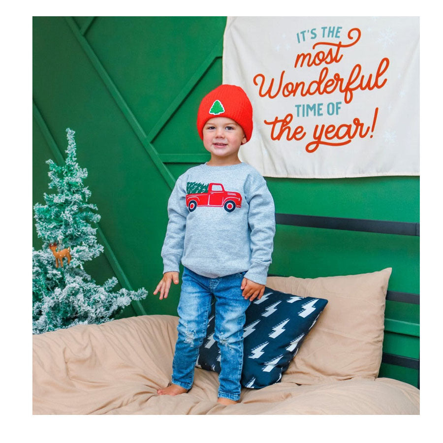 Christmas Tree Truck Sweatshirt-SWEATSHIRTS & HOODIES-Sweet Wink-Joannas Cuties
