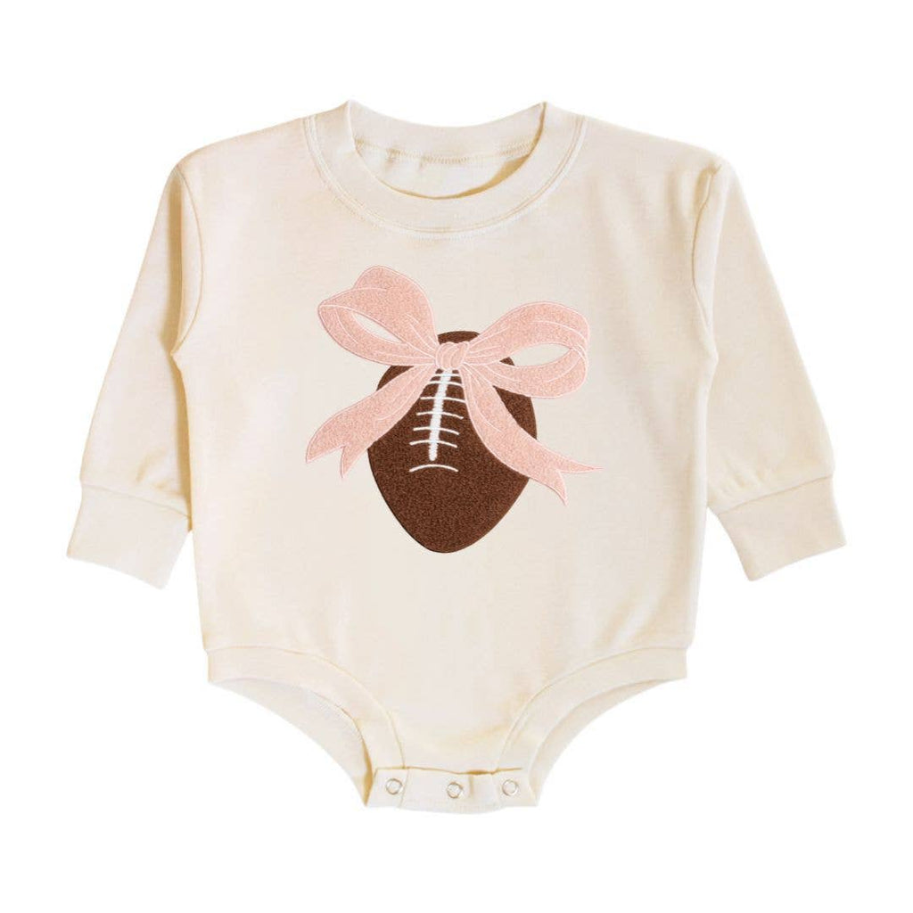 Coquette Football Patch Long Sleeve Romper