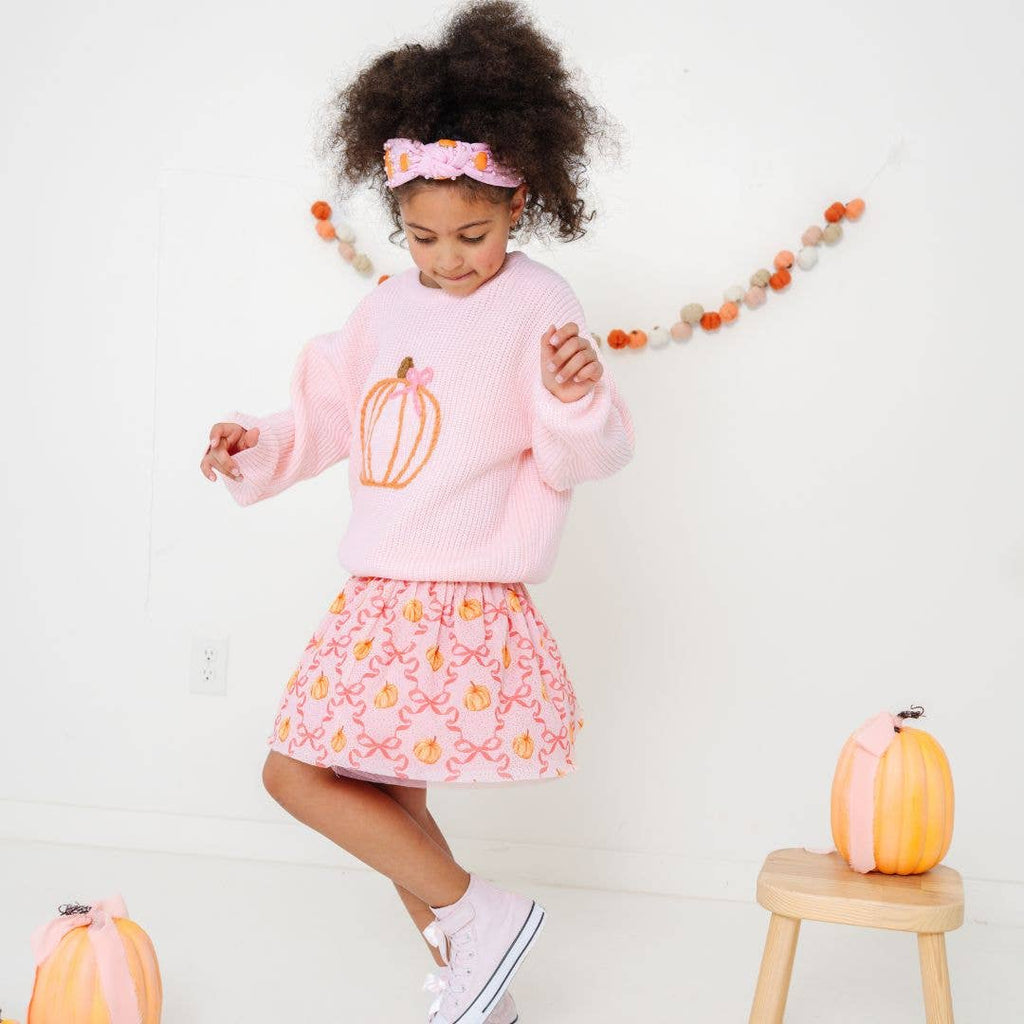 Coquette Pumpkin Knit Sweater