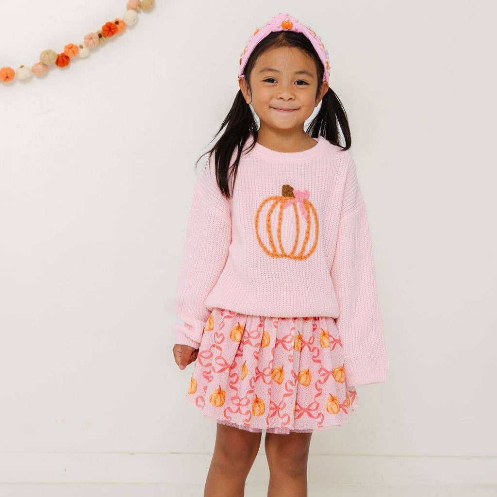 Coquette Pumpkin Knit Sweater