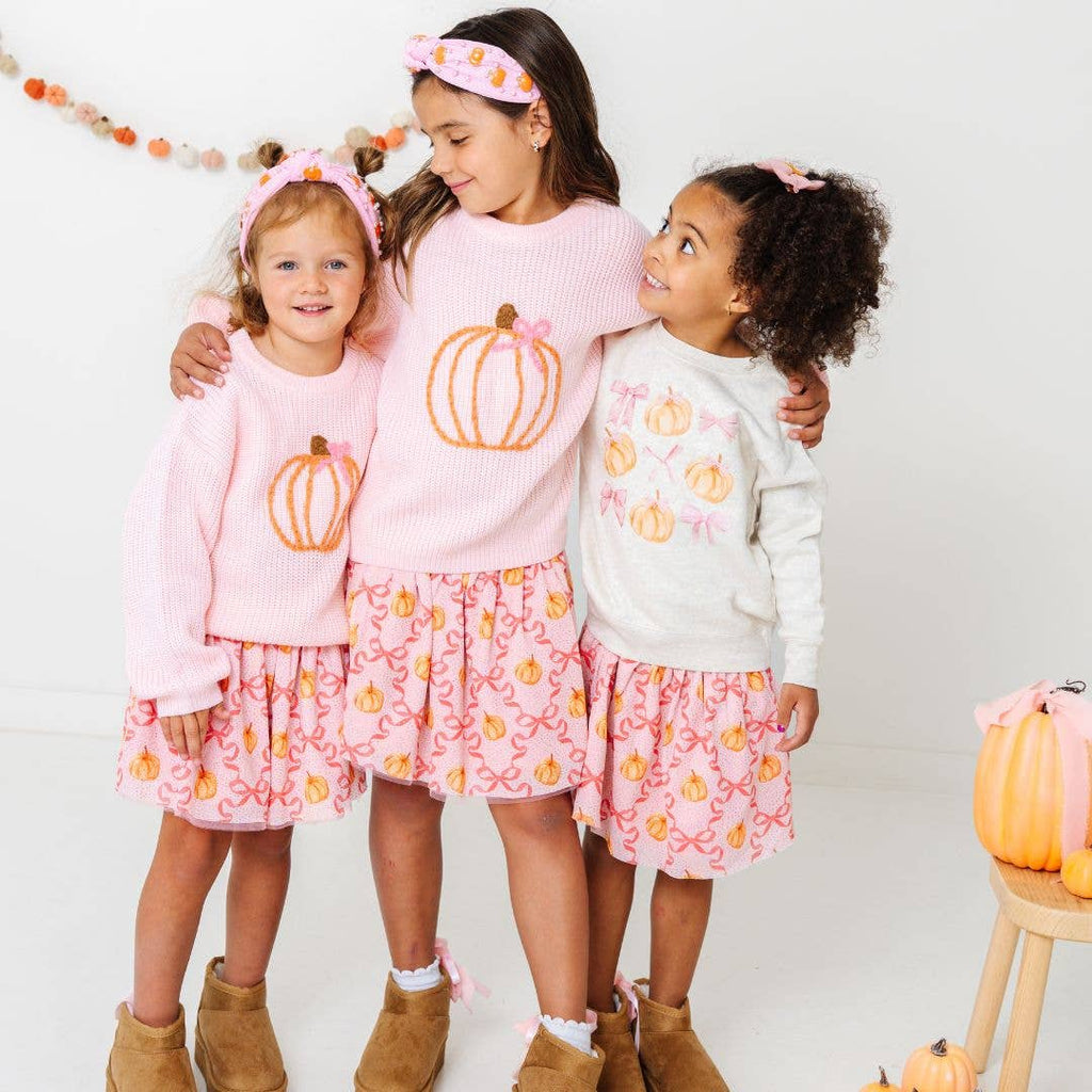 Coquette Pumpkin Knit Sweater