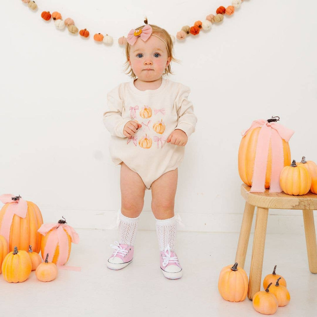 Coquette Pumpkin Long Sleeve Romper