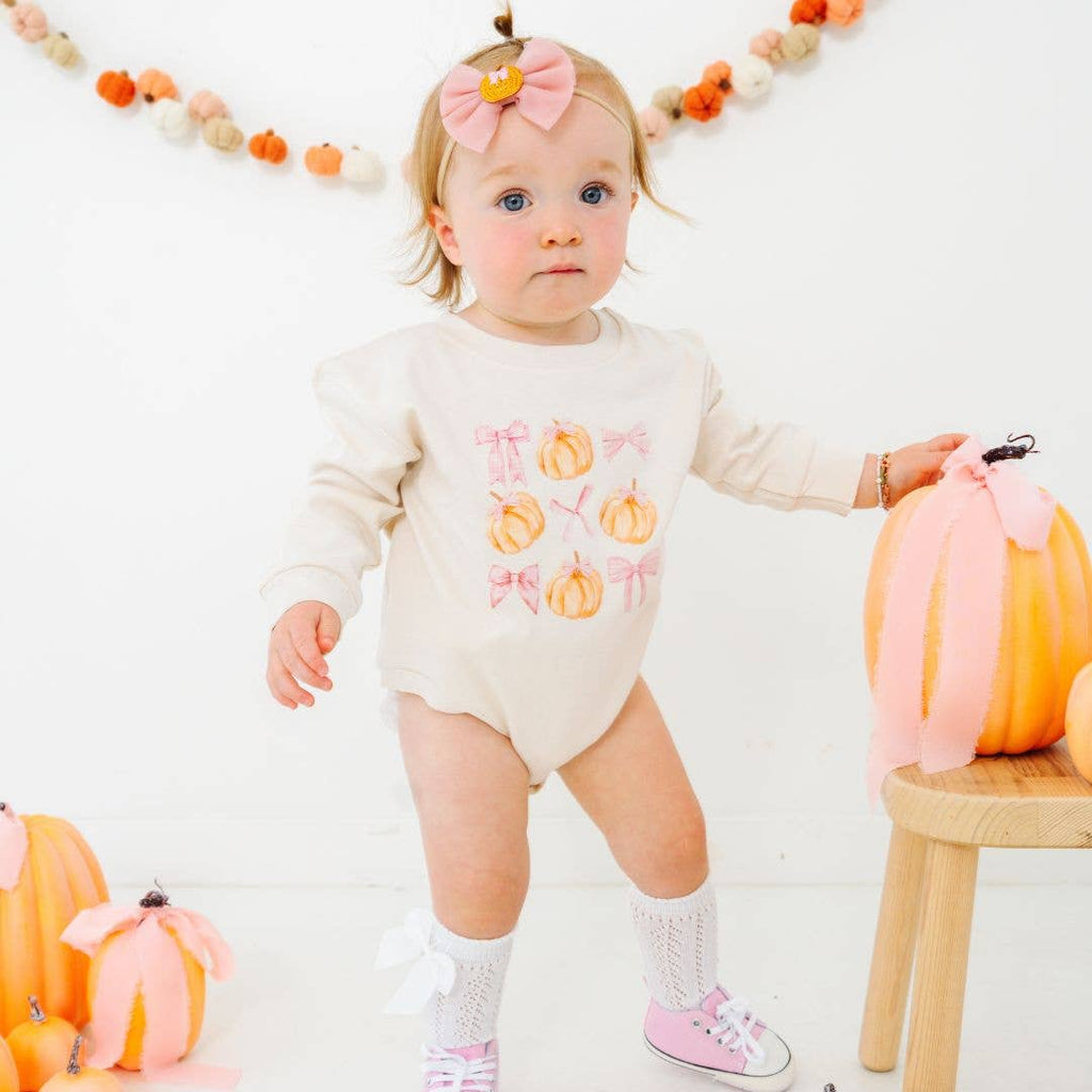 Coquette Pumpkin Long Sleeve Romper