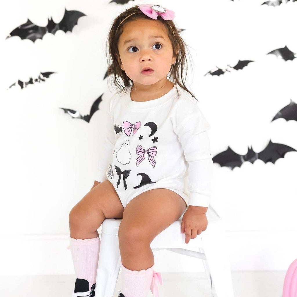 Coquette Tulle Ghost Bow Halloween Baby Headband