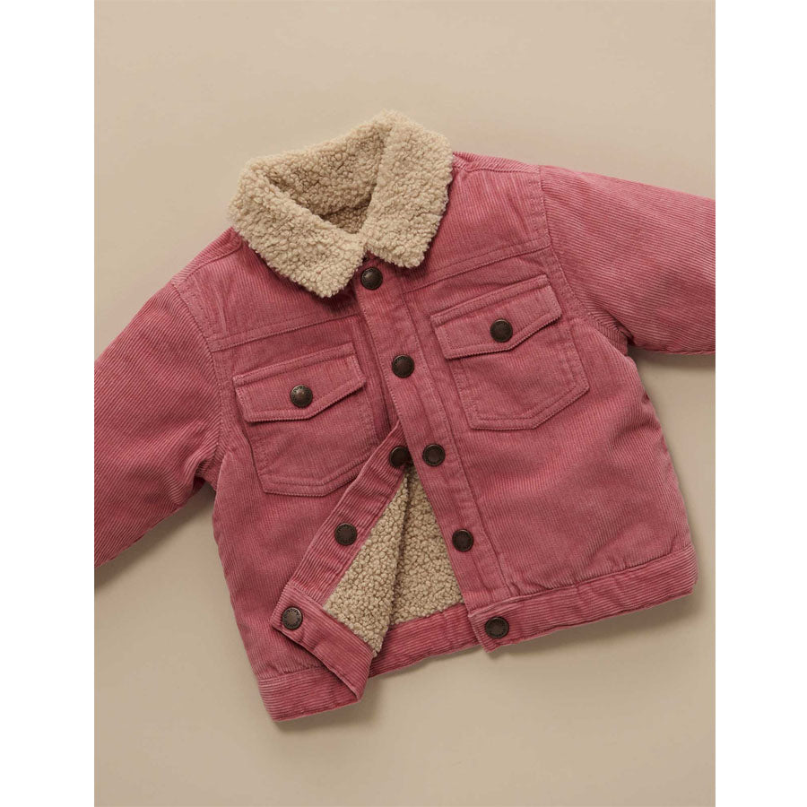 Cord Reversible Shearling Jacket - Pink-OUTERWEAR-Purebaby-Joannas Cuties