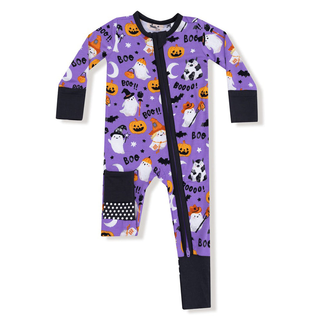 Costumed Ghosts - Glow In The Dark - Purple Convertible Romper