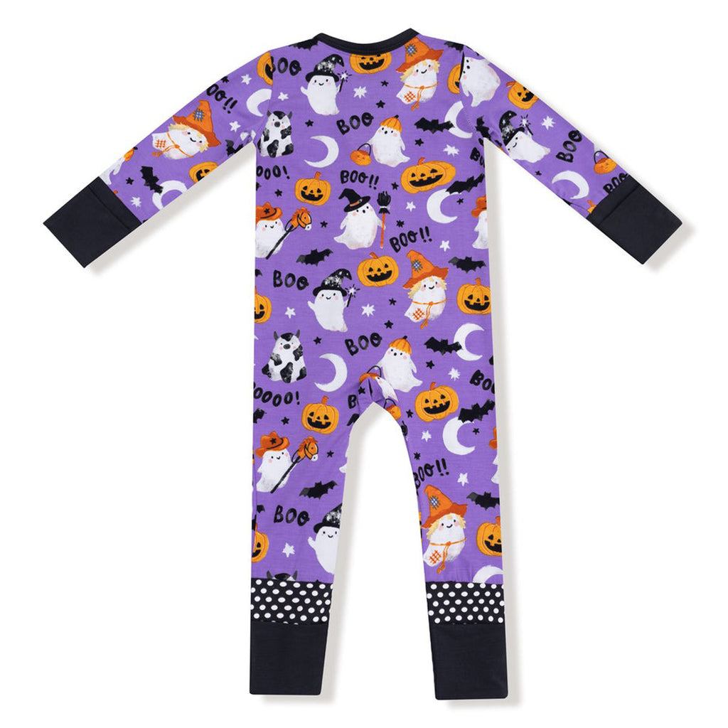 Costumed Ghosts - Glow In The Dark - Purple Convertible Romper