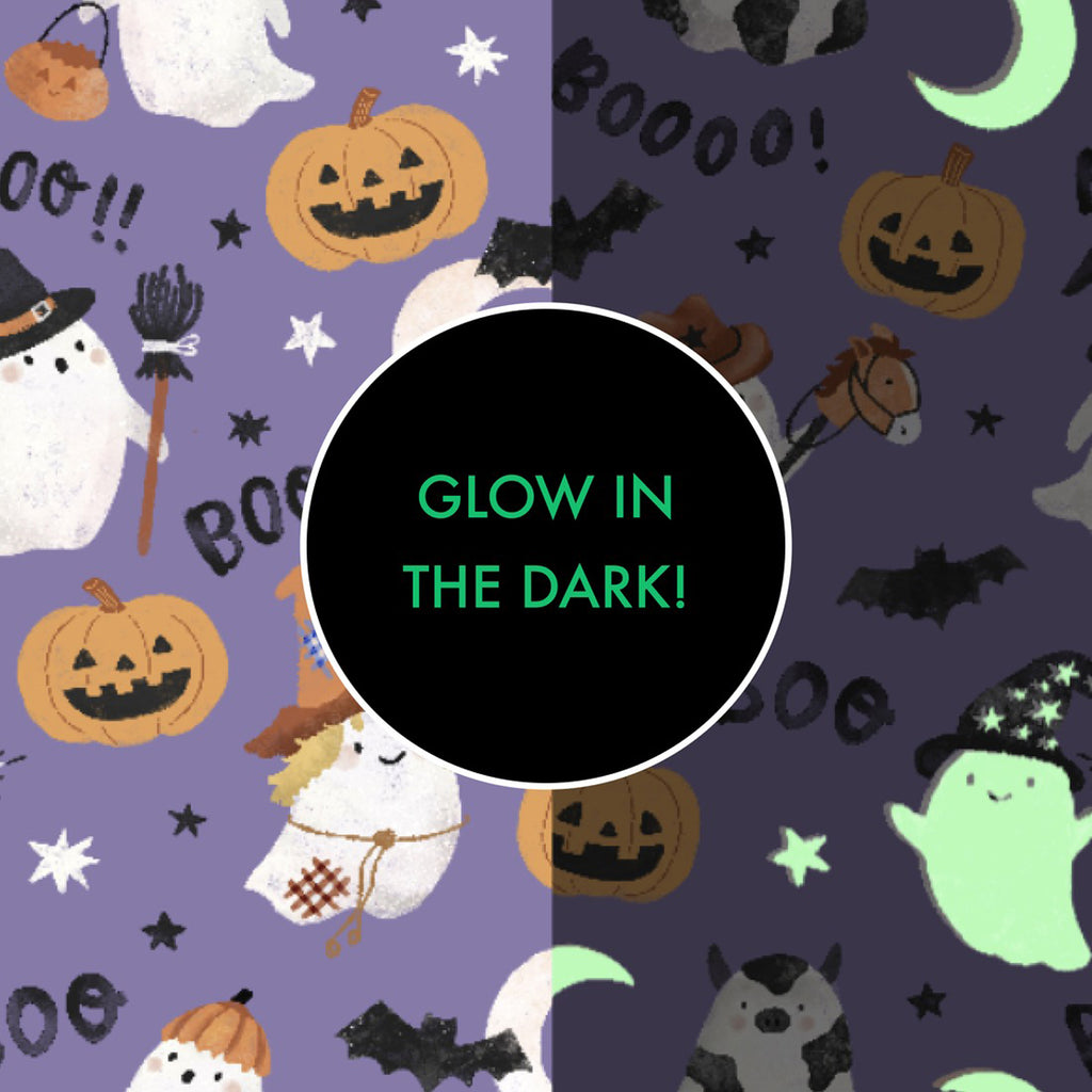 Costumed Ghosts - Glow In The Dark - Purple Long Sleeve Loungewear Set