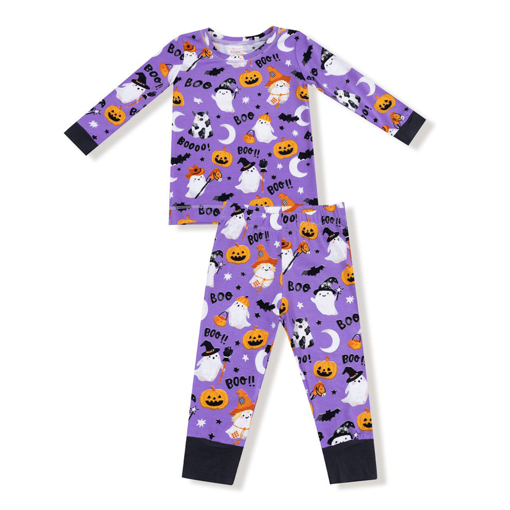Costumed Ghosts - Glow In The Dark - Purple Long Sleeve Loungewear Set