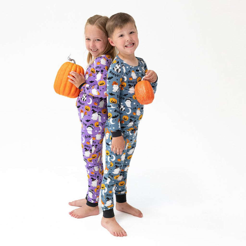 Costumed Ghosts - Glow In The Dark - Purple Long Sleeve Loungewear Set