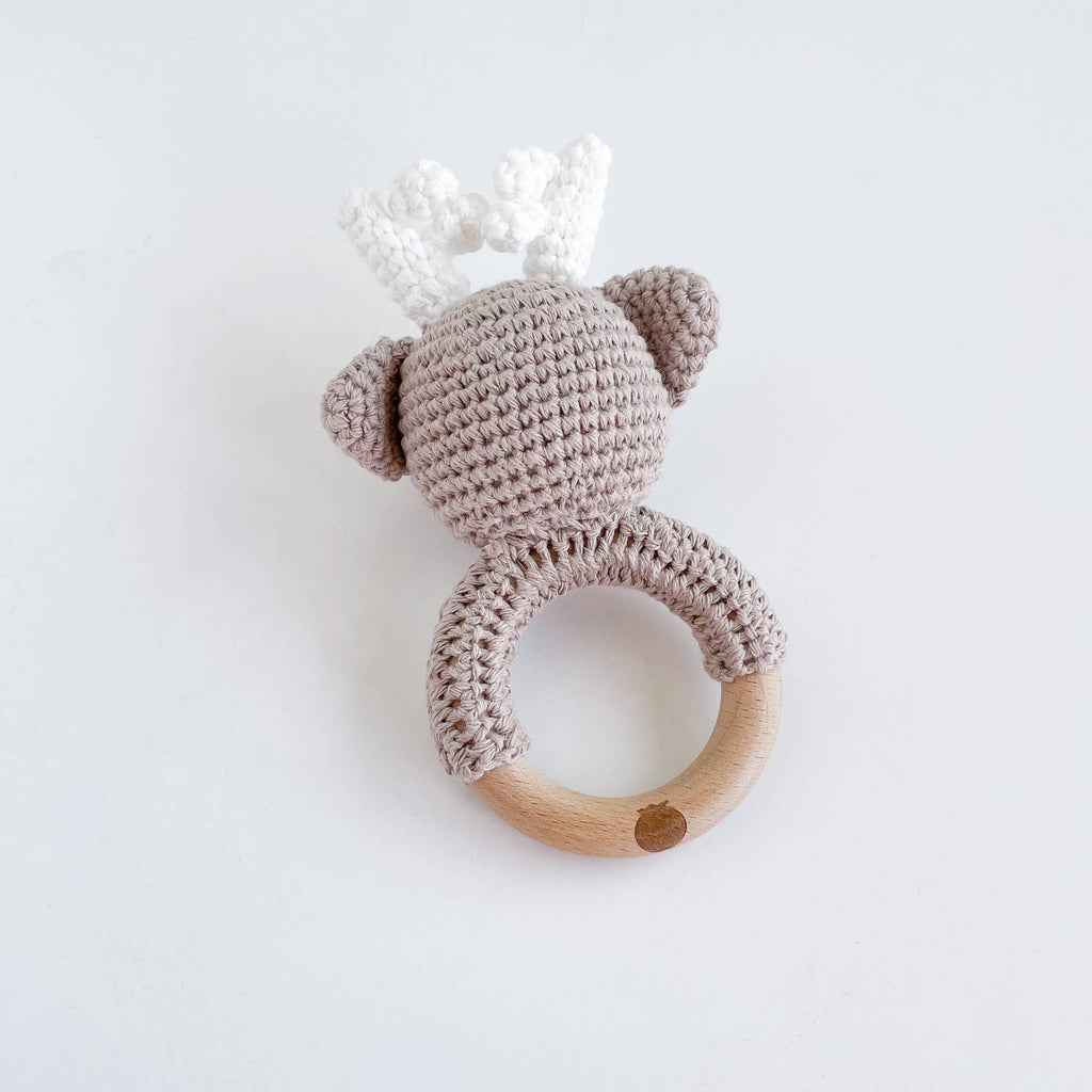 Cotton Rattle Teether Deer - Baby Gift