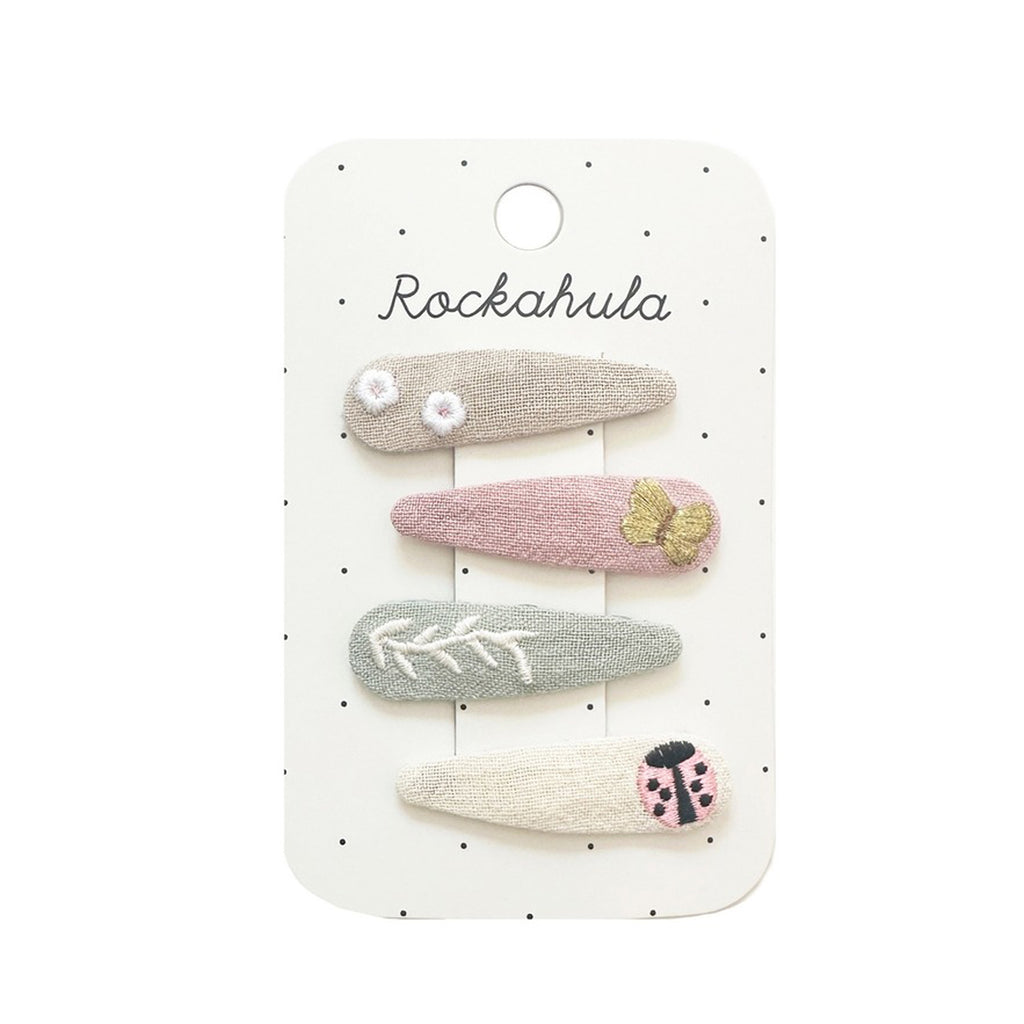 Country Garden Embroidered Clip Set-HAIR CLIPS-Rockahula Kids-Joannas Cuties
