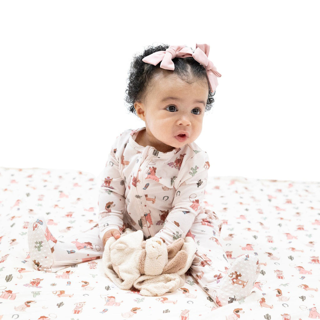 Cowgirl Dogs - 2 Way Zipper Ruffle Back Footie