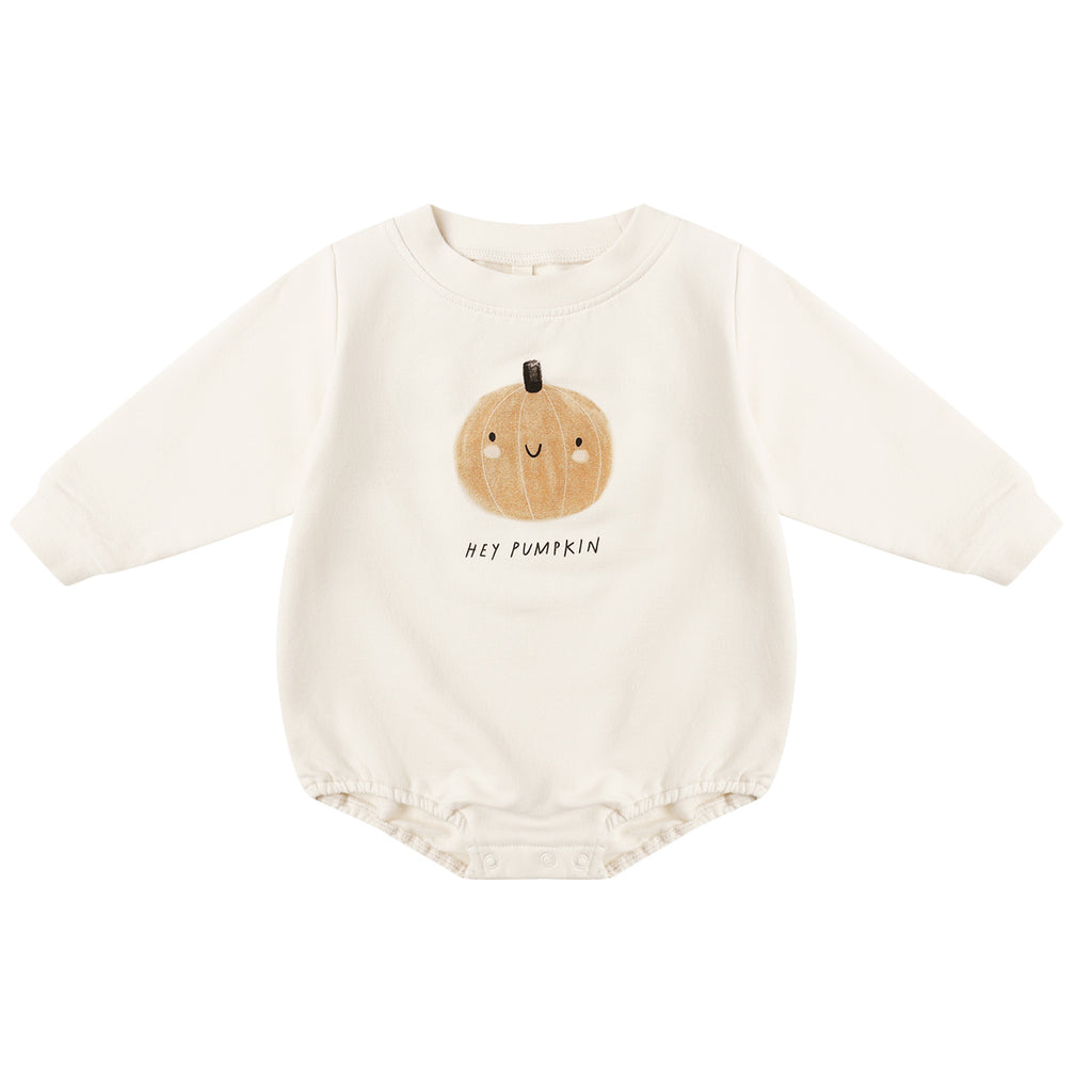 Crewneck Bubble Romper - Pumpkin