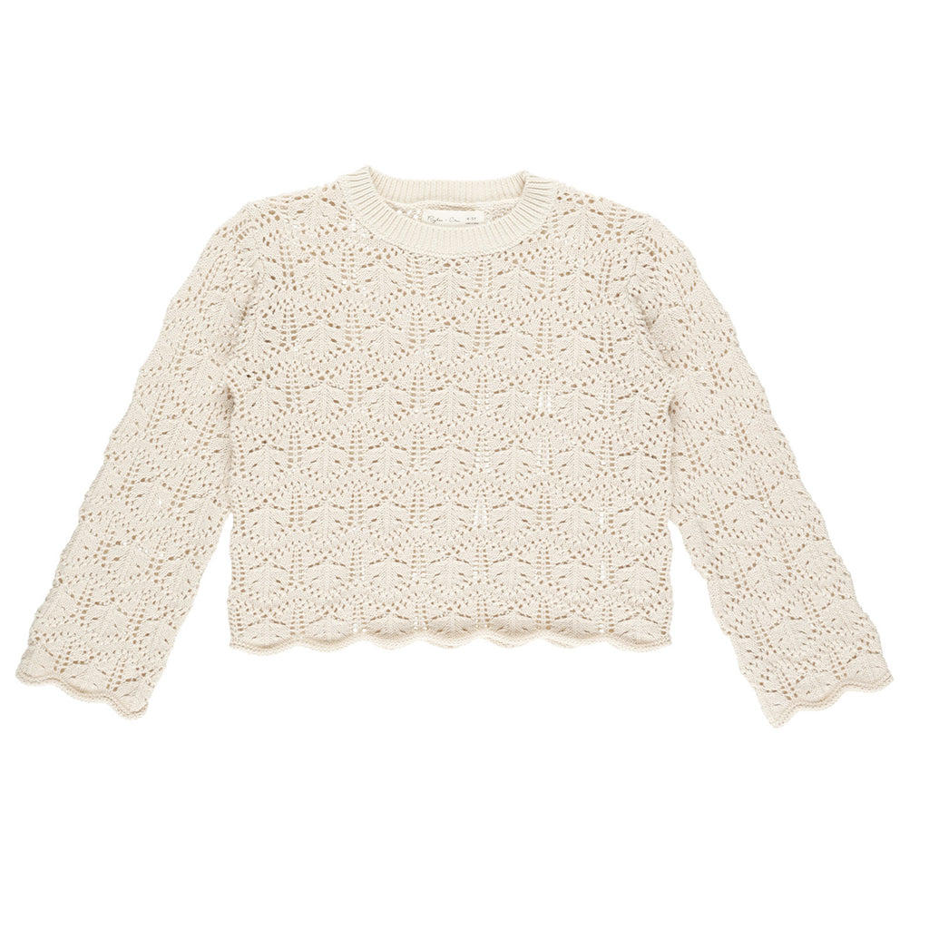 Crochet Knit Pullover - Natural