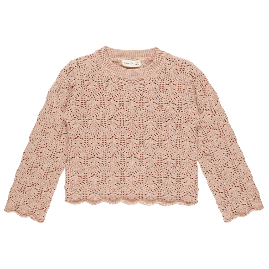 Crochet Knit Pullover - Rose