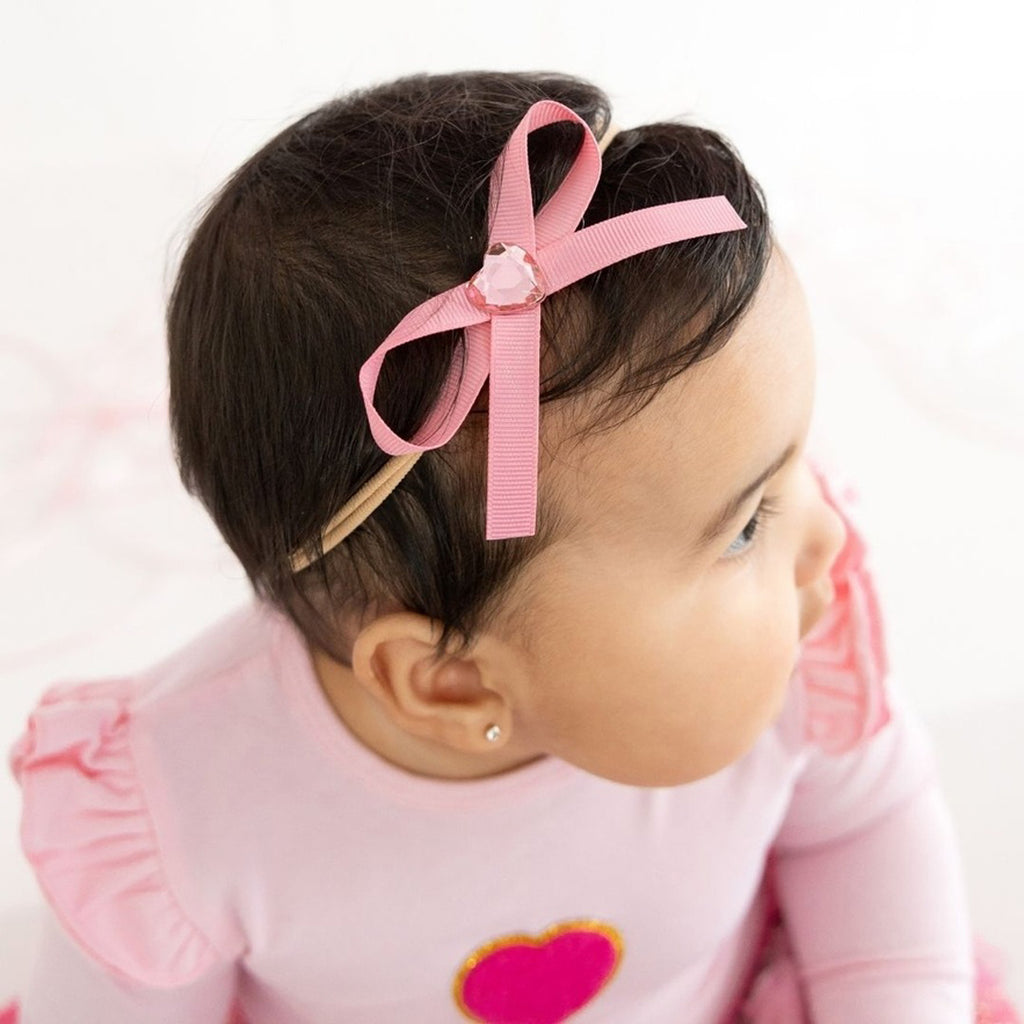 Dainty Heart Bow Valentine's Day Baby Headband