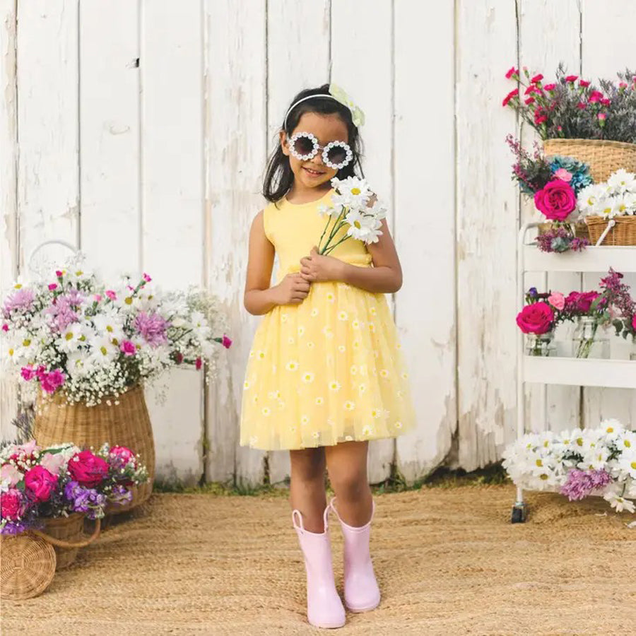Daisy Dress - Tutu Dress - Kids Spring Dress-DRESSES & SKIRTS-Sweet Wink-Joannas Cuties