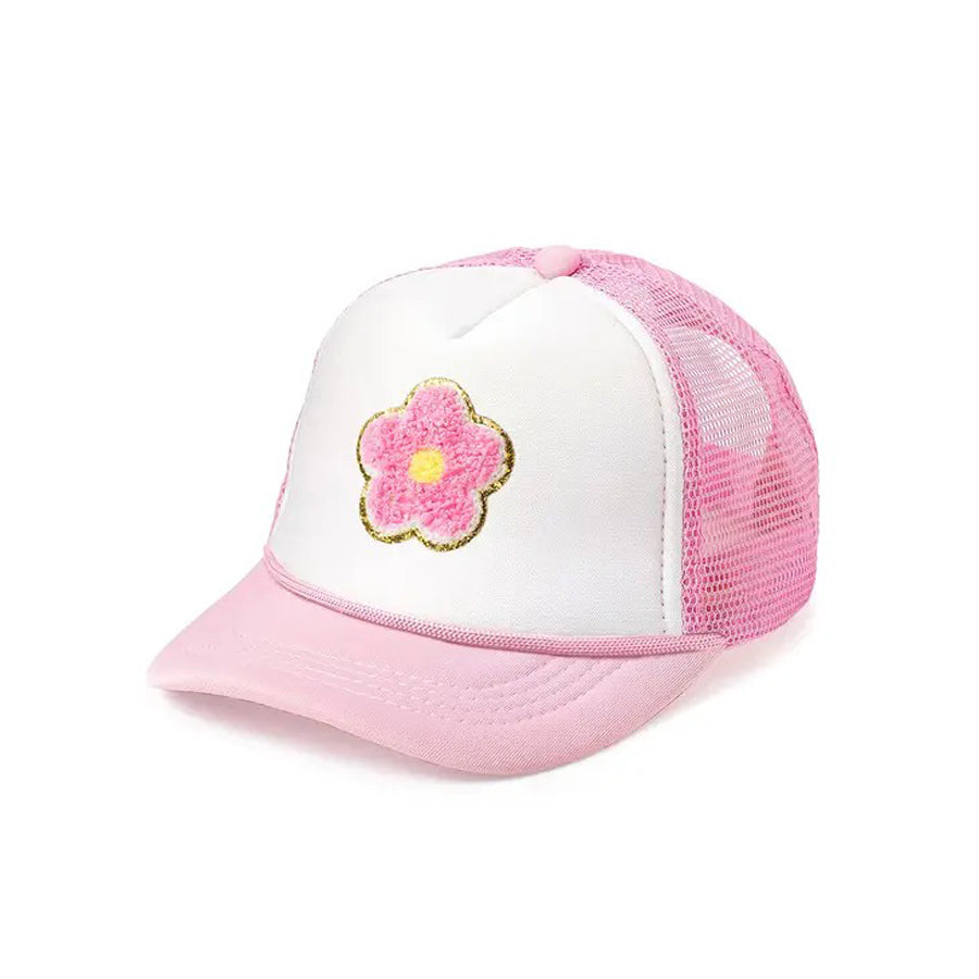Daisy Patch Hat - Trucker Hat - Kids Spring Hat-SUN HATS-Sweet Wink-Joannas Cuties