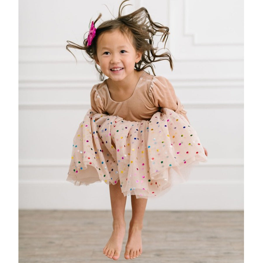 Diana Dress in Confetti Cream-DRESSES & SKIRTS-Ollie Jay-Joannas Cuties