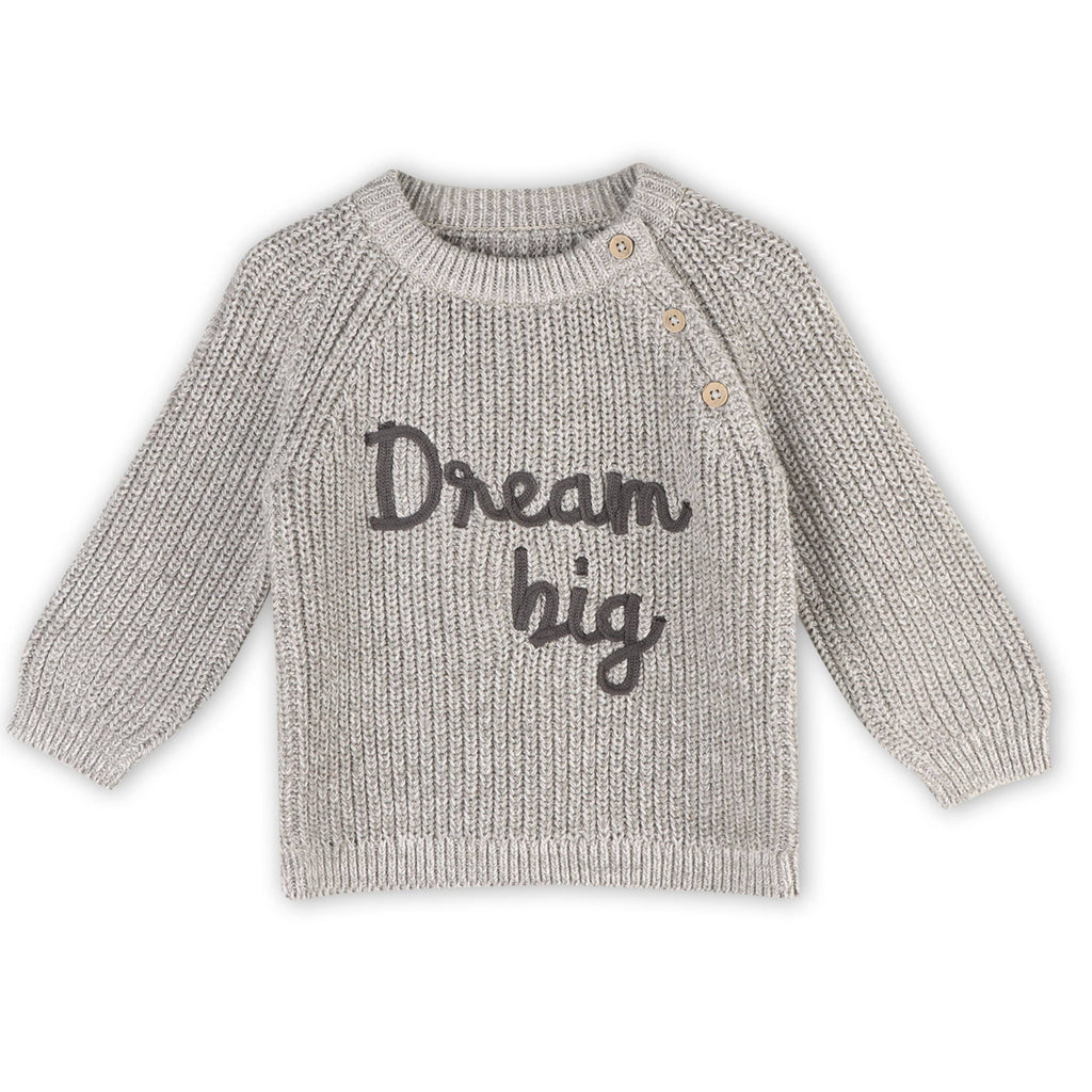 Dream Big Embroidered Chunky Knit Baby Sweater