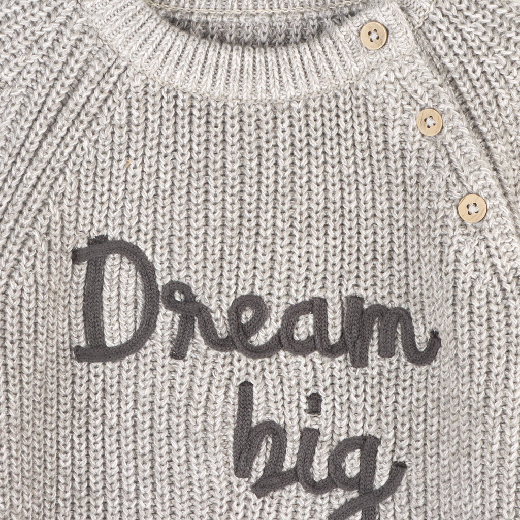 Dream Big Embroidered Chunky Knit Baby Sweater