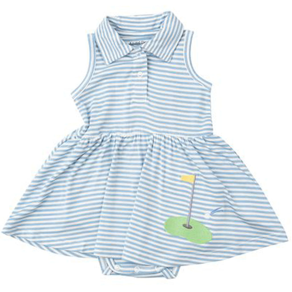Dream Blue Stripe Golf Tank Bodysuit Dress-DRESSES & SKIRTS-Angel Dear-Joannas Cuties