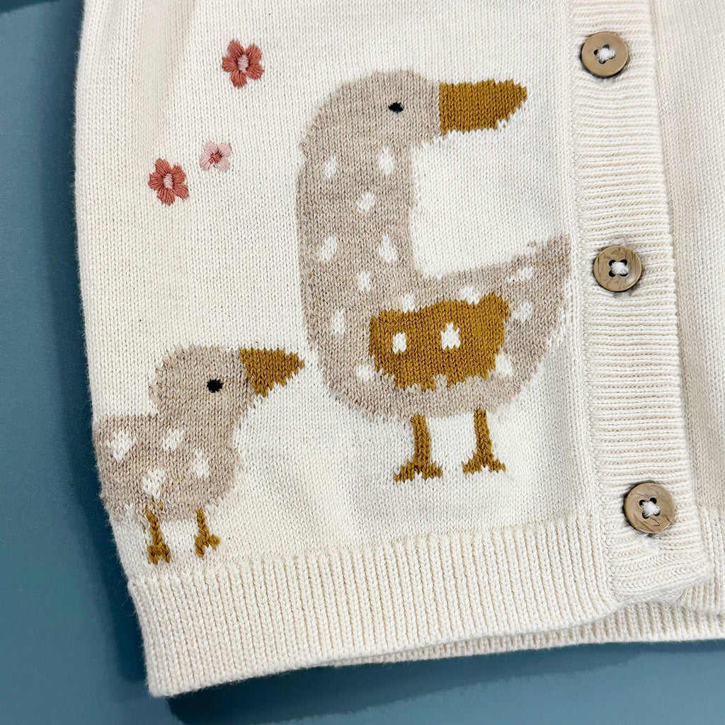 Duck Mommy & Me Embroidered Baby Cardigan Sweater