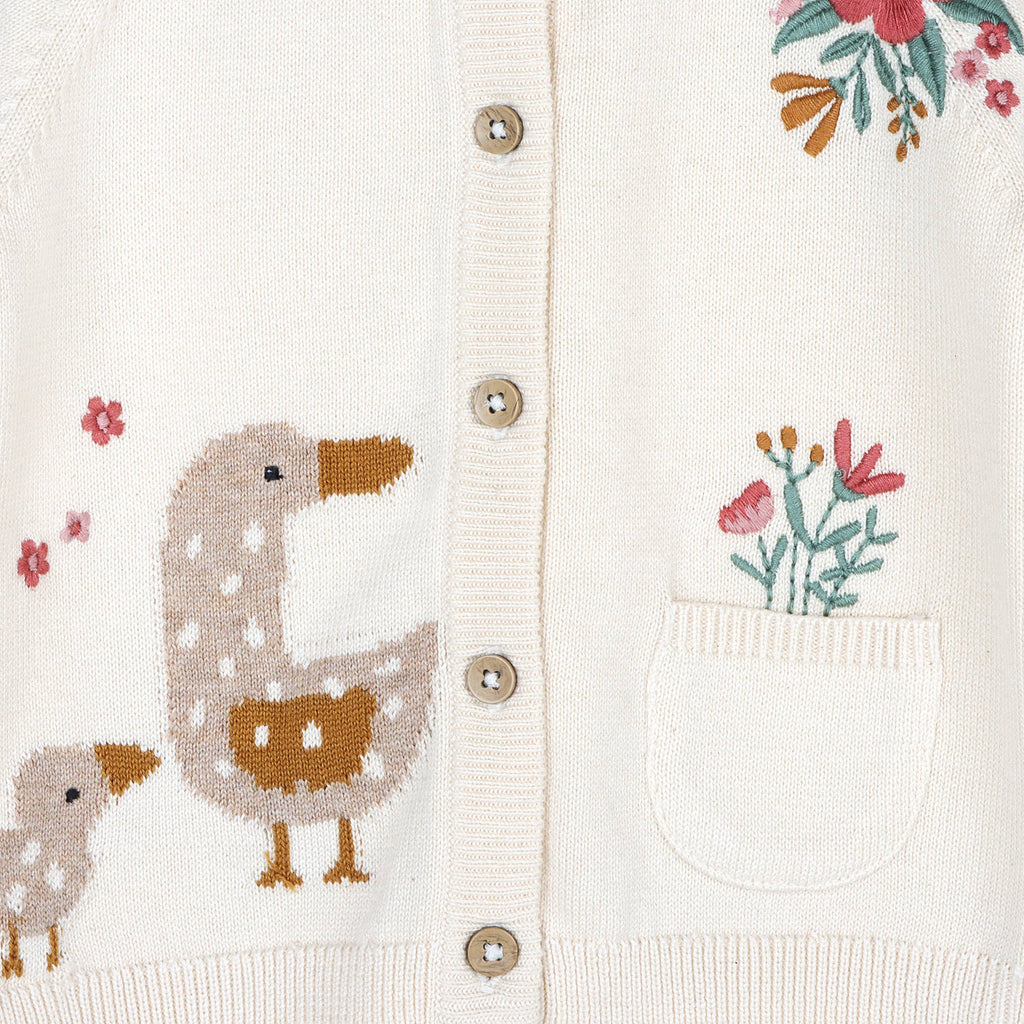 Duck Mommy & Me Embroidered Baby Cardigan Sweater