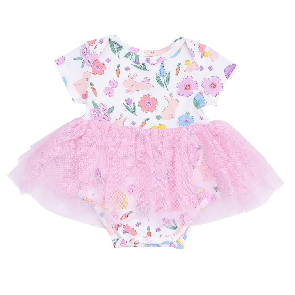 Easter Bunnies Twirly S/S Tutu Bodysuit Dress