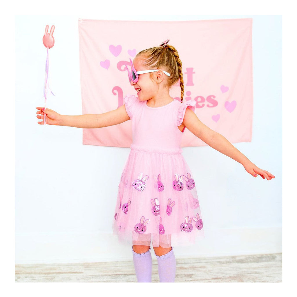 Easter Bunny Short Sleeve Tutu Dress-DRESSES & SKIRTS-Sweet Wink-Joannas Cuties