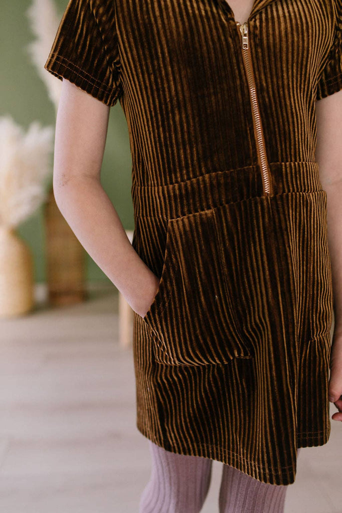 Corduroy Dress in Wood