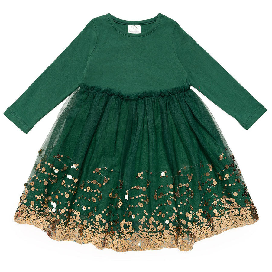 Emerald Sequin Christmas Long Sleeve Tutu Dress Emerald Sequin Christmas Long Sleeve Tutu Dress