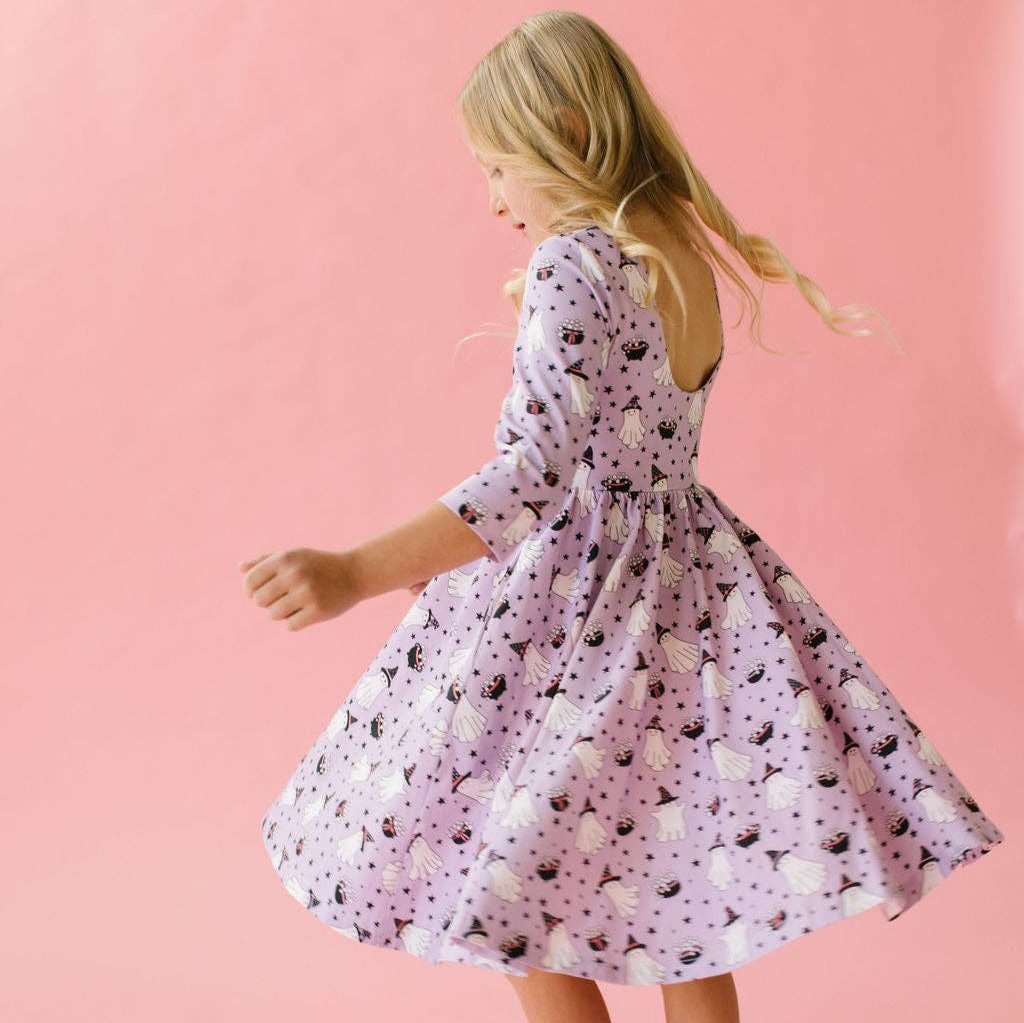 Emile Twirl Dress in Purple Cauldron