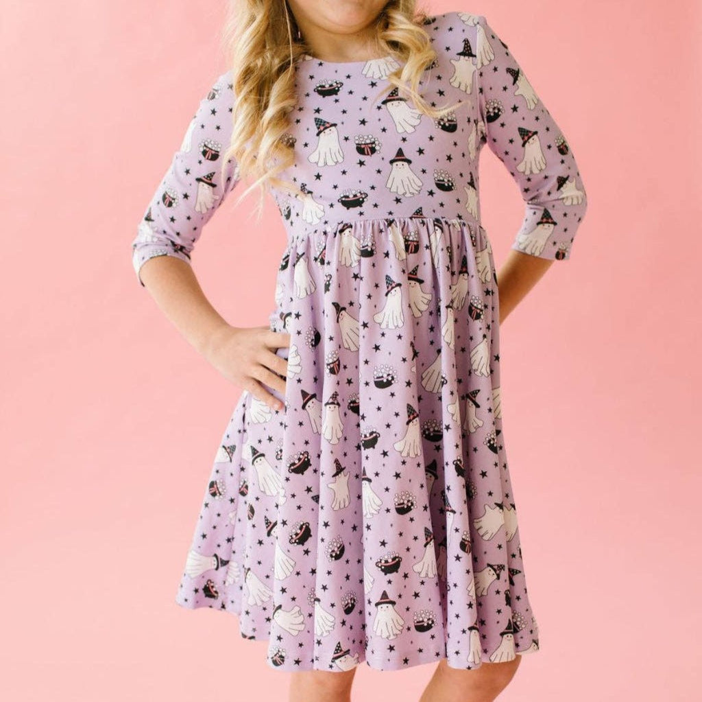 Emile Twirl Dress in Purple Cauldron