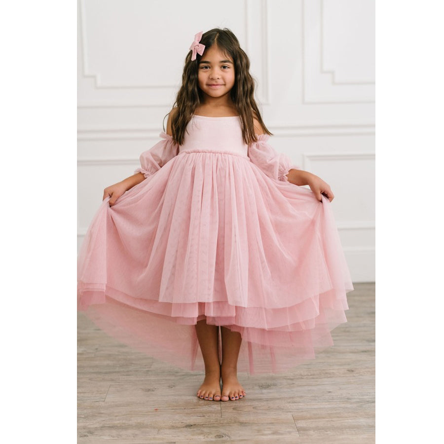 Everly Dress in Pink Rose Ombre | Special Occasion-DRESSES & SKIRTS-Ollie Jay-Joannas Cuties