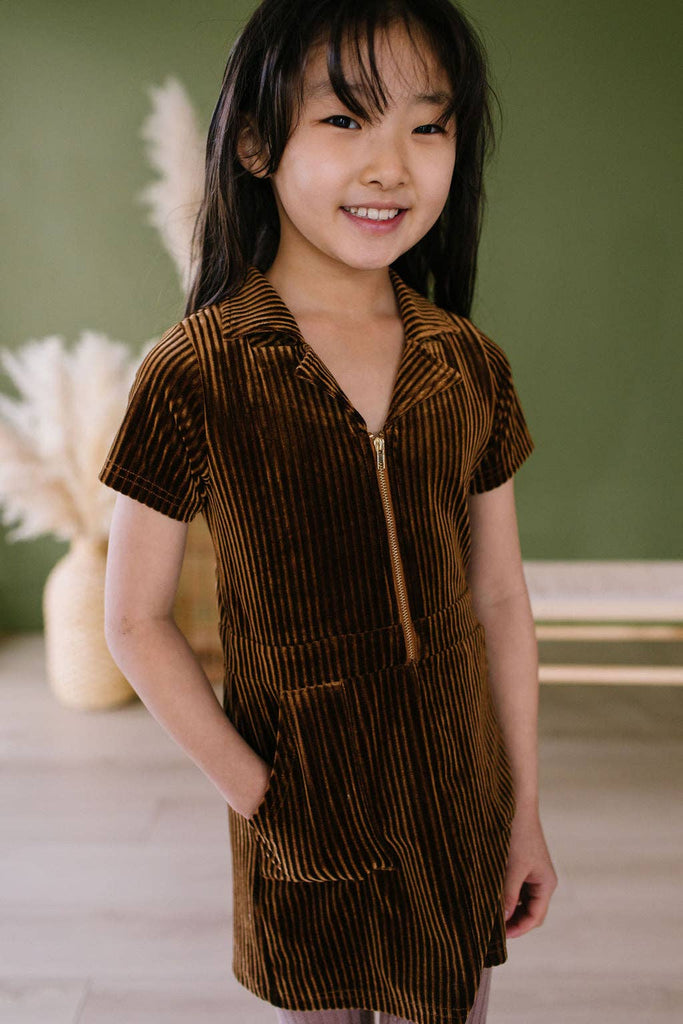 Corduroy Dress in Wood