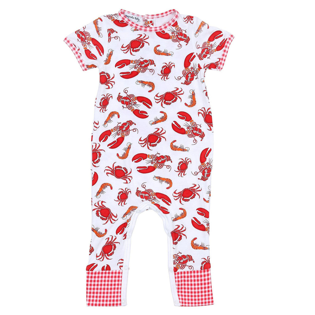 Feeling Snappy? Red Print Short Sleeve Playsuit-OVERALLS & ROMPERS-Magnolia Baby-Joannas Cuties