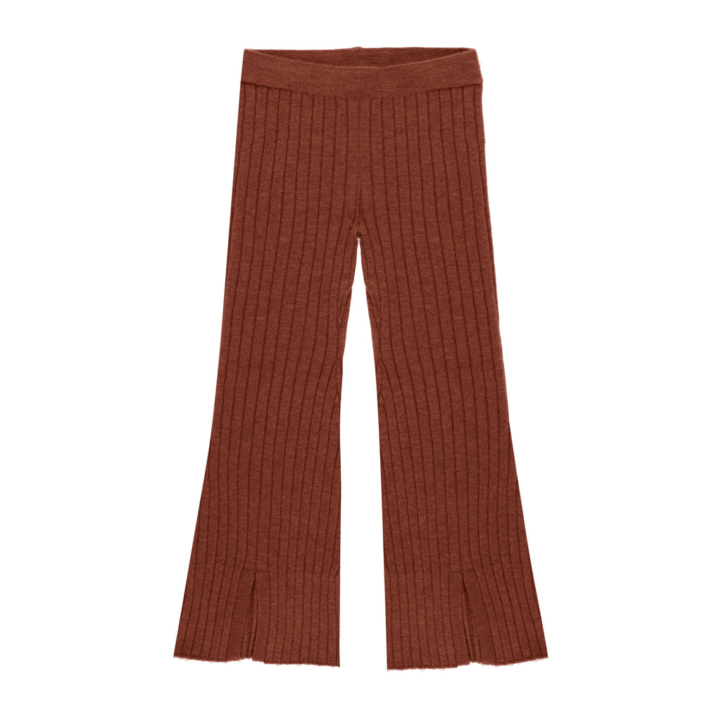 Flare Knit Pant  - Brick