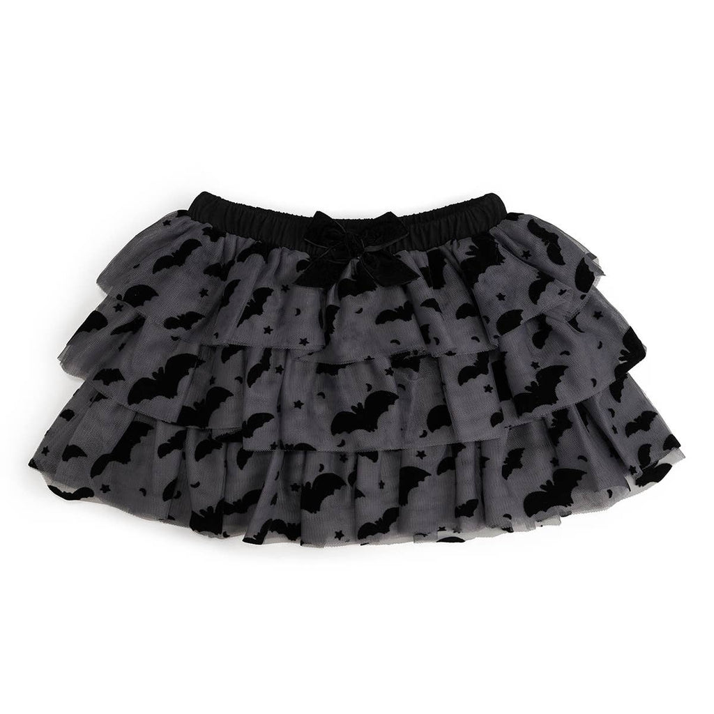 Flocked Bats Halloween Bow Tiered Tutu