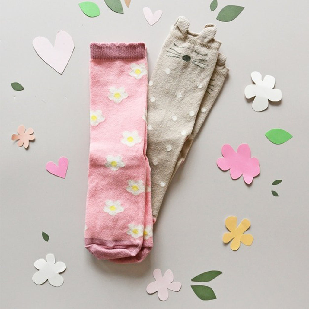 Flora Bunny 2 Pack Socks-SOCKS, TIGHTS & LEG WARMERS-Rockahula Kids-Joannas Cuties